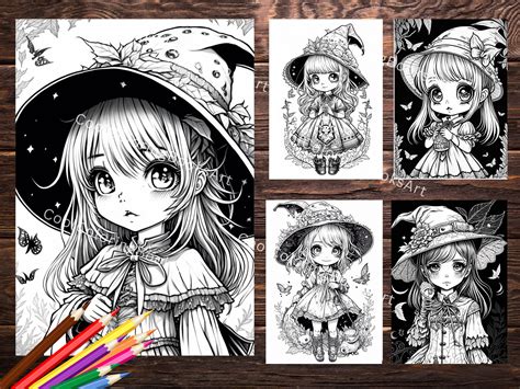 20 Cute Witch Coloring Book Printable Coloring Page For Adult Coloring