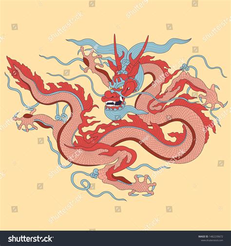 Vietnamese Traditional Decoration Vietnamese Dragon Art Stock Vector ...