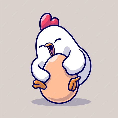 Premium Vector Cute Chicken With Egg Cartoon Vector Icon Illustration