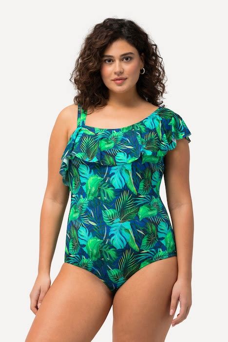 Maillot De Bain Avec Bonnets Souples Imprim Jungle Et Triple Bretelle