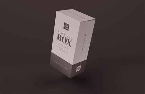 Floating Tall Box Mockup — Medialoot