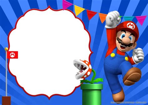 Free Printable Super Mario Birthday Invitation Templates Mario