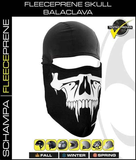 Blclv Fleeceprene Skull Balaclava Hamrhead Smallest Dot Helmets