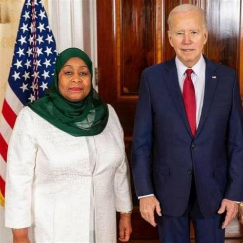 Her Excellency Samia Suluhu Hassan With H E Joel Biden President Of