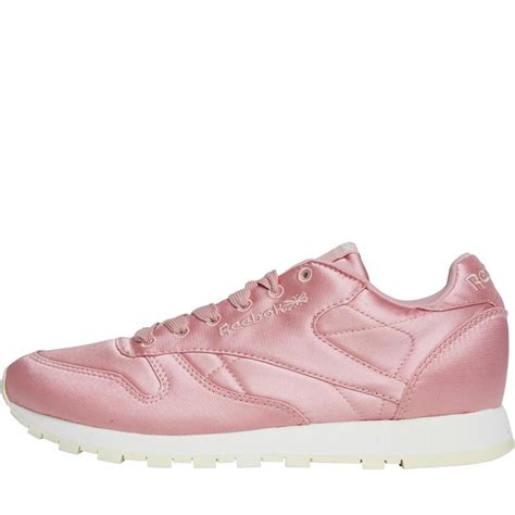 Buy Reebok Classics Womens Leather Satin Trainers Chalk Pink Classic White