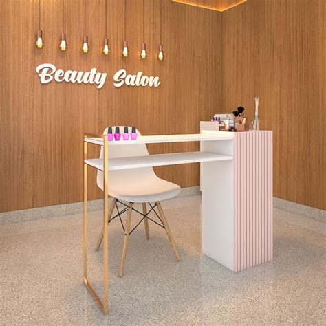 Mesinha Manicure E Pedicure - Mesa de Manicure Grande Rosa 110 CM Ripado Industrial Para Pedicure ...