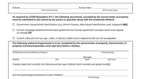 Ccsd Residential Affidavit Fill Out Printable Pdf Forms Online