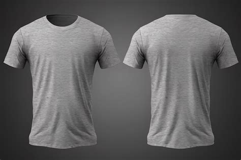 Premium AI Image | Grey male tshirt realistic mockup set from front and back view