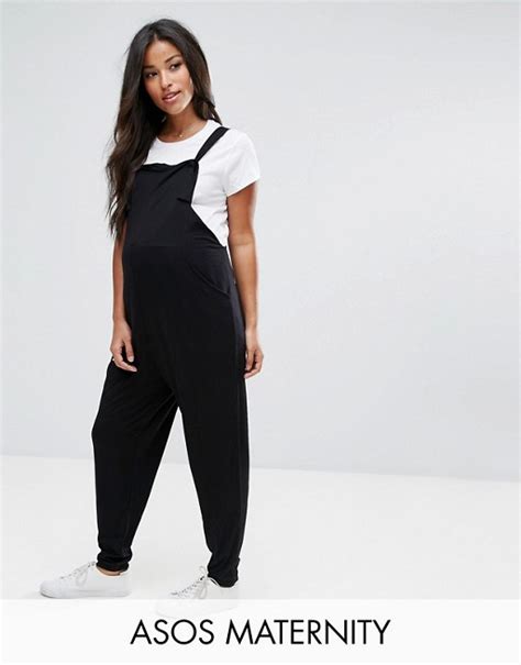 Asos Maternity Dungaree Jumpsuit In Jersey Asos