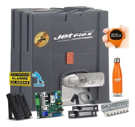 Kit Motor Portão Ppa Dz Condominium 900 Jetflex Rápido 4m Cor Cinza