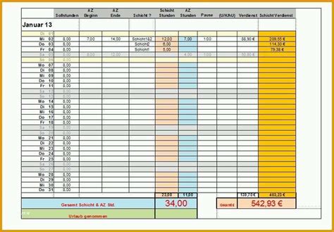 Faszinieren Arbeitszeitnachweis Excel Vorlage Kostenlos