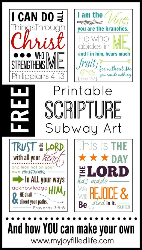 Printable Scripture Subway Art {FREE} - My Joy-Filled Life