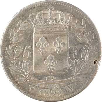 Louis XVIII 5 Francs Buste Nu 1821 Lille INumis Boutique Numismatique