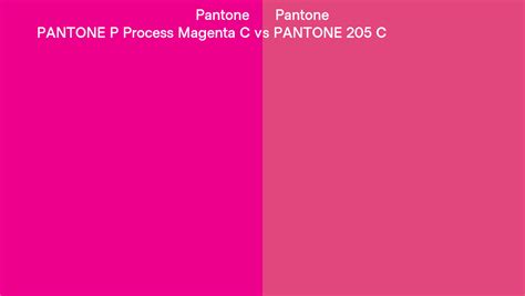 Pantone P Process Magenta C Vs Pantone 205 C Side By Side Comparison