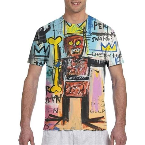 Jean Michel Basquiat Novelty Mens 3d Print T Shirts Funny Graphics Pattern Short Sleeve Tees