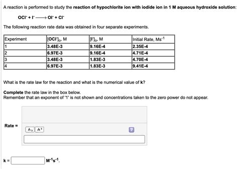 Solved A Reaction Is Performed To Study The Reaction Of