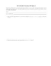 Calculus Quiz Tuesday Version Pdf As Calculus Iii Quiz