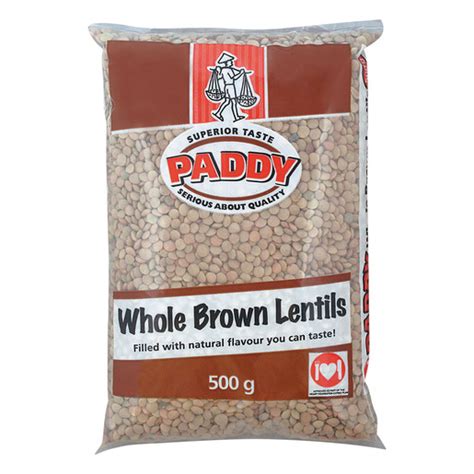 Paddy Whole Brown Lentils 500g Pnp