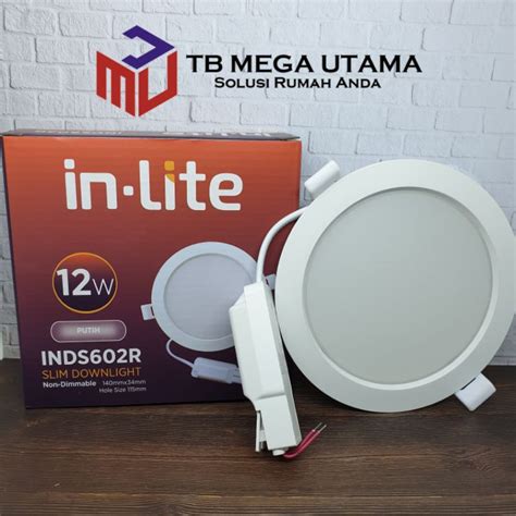 Jual Inlite Downlight LED COB Panel 12 Watt Tipe INDS602R Slim Putih