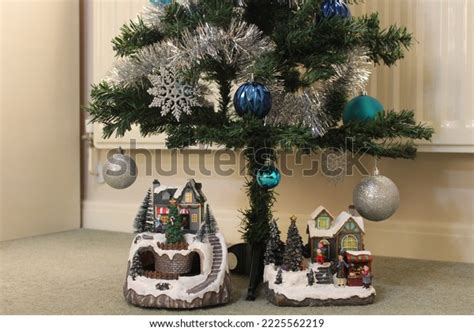 Miniature Christmas Village Scene Snow Covered Stock Photo 2225562219 ...