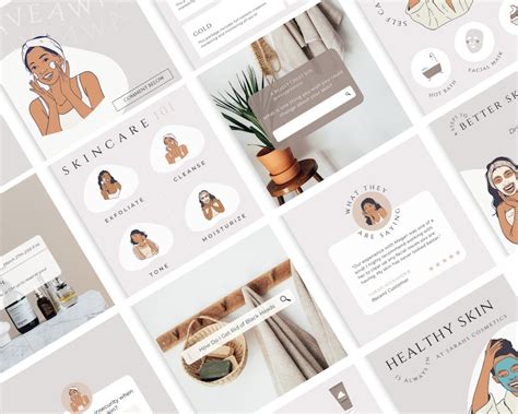 Esthetician Skincare Instagram Post Templates Skincare Etsy