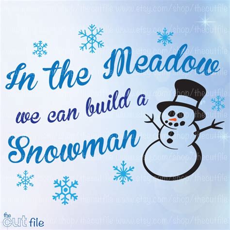 In The Meadow Build A Snowman Svg Christmas Cutting File Etsy