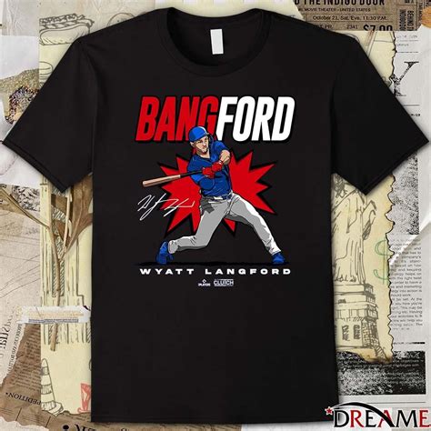 Official Wyatt Langford Texas Rangers Wyatt Bangford Signature T Shirt