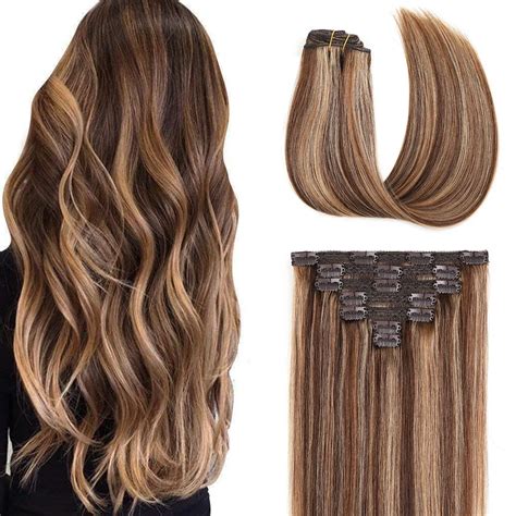 Extensiones De Cabello Humano Con Clip Pelo Remy De Doble Trama G