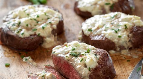 Beef Tenderloin Steaks with Blue Cheese Topping | Beef Loving Texans