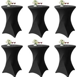 Zxpasra Lot De Noir Housse Pour Table Haute Nappe Mange Debout