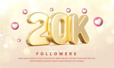 Premium Psd Gold D K Followers Thank You On Social Media