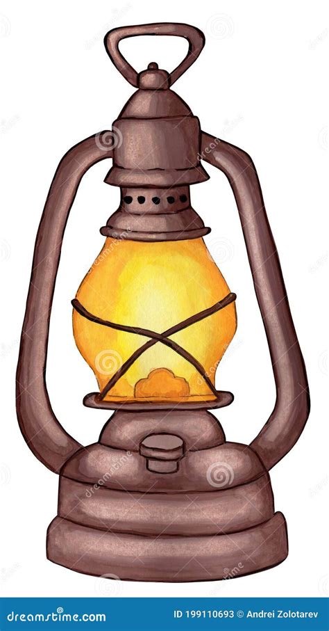 Antique Lamp Oil Lamp Kerosene Lamp Jack S Lantern Stock Vector