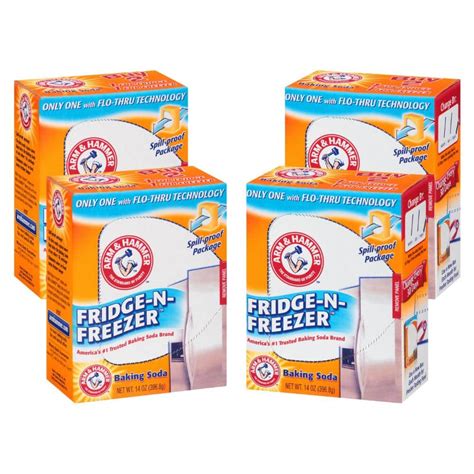 ARM HAMMER 14 Oz Baking Soda Fridge N Freezer Odor Absorber 4 Pack