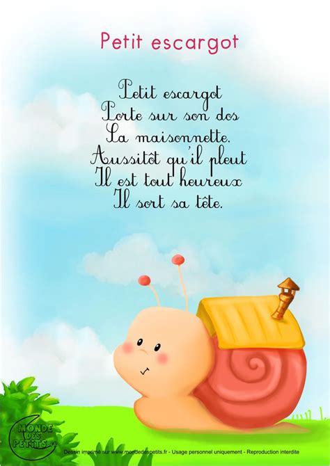 Chansons Et Comptines Frais Monde Des Petits Petit Escargot Comptines