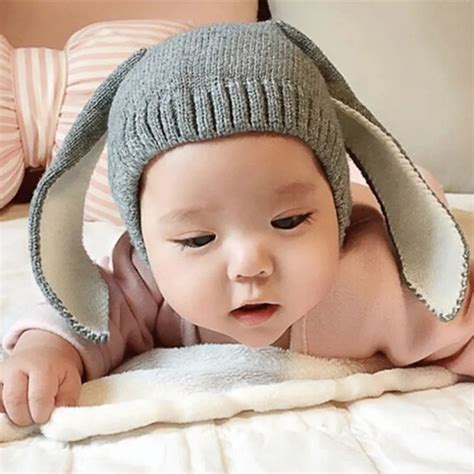 Autumn Winter Toddler Infant Knitted Baby Hat Adorable Rabbit Long Ear