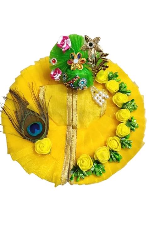 Elegance Flower And Peacock Feather Krishna Thakurji Kanha Ladoo Bal