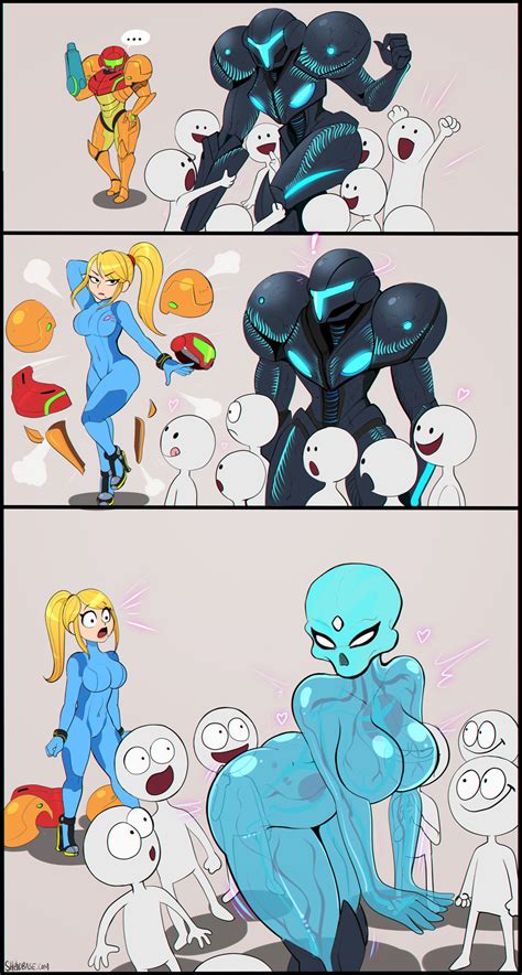 Rule 34 2girls 6boys Alien Armor Armored Samus Arousal Ass Shake Big Ass Big Breasts Big Butt