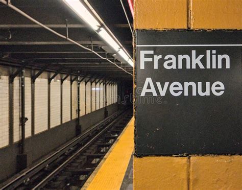 Franklin Avenue Sign on Platform Inside Train Station (brooklyn New ...