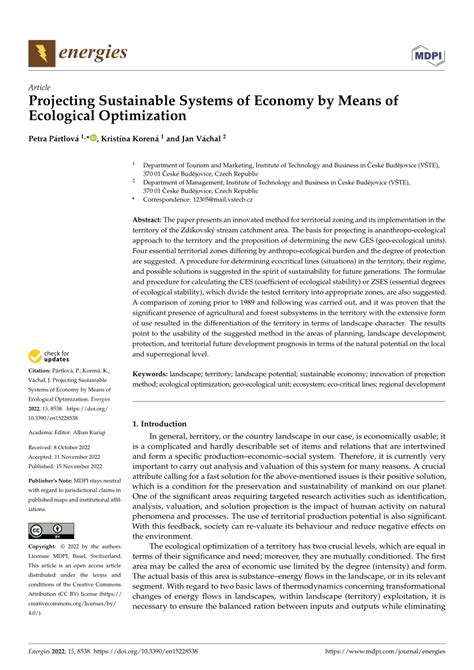 Pdf Projecting Sustainable Systems Of Economy By Means Of Ecological