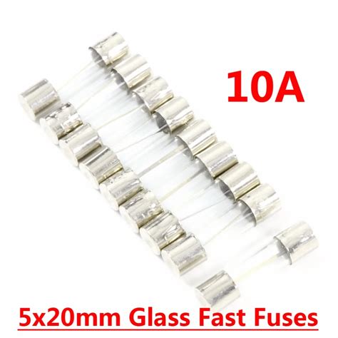 20Pcs 250V 10A Quick Blow Glass Tube Fuses 5 20mm Fast Blow Fuse Holder