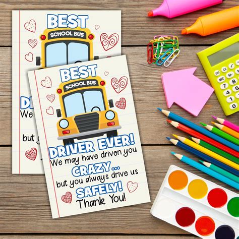 Bus Driver Appreciation Thank You Cards – The Trendy Party