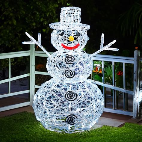 Bonhomme De Neige Lumineux Led H Cm Carlo Blanc Froid