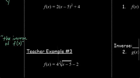 Finding Inverse Functions Graphically And Algebraically Note Youtube