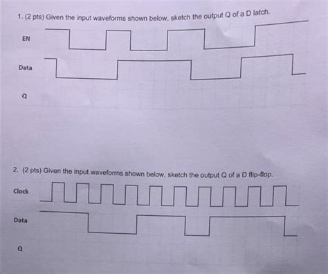 Solved Pts Given The Input Waveforms Shown Below Chegg