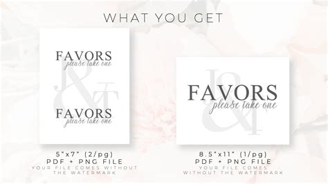 Wedding Favor, Party Favor Sign, Printable Digital File, Modern Minimalist, Baby Shower Sign ...