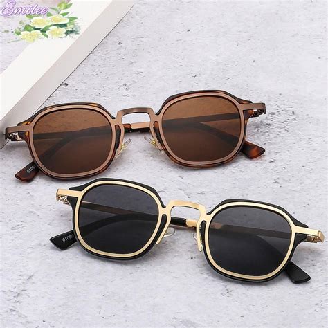 Emil Small Square Sunglasses Y2k Uv400 Protection Punk Shades Retro Metal Frame Driving Sun