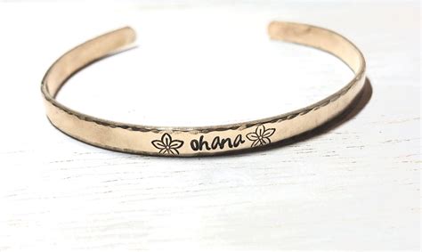 Hawaiian Jewelry, Ohana,hawaiian Bracelets, Hand Stamped Jewelry, Hula Gifts, Hawaii Bracelet ...