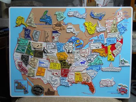 1997 The Original Magnetic Collectors Board Map W 50 States And Canada