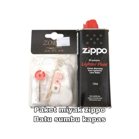 Jual Minyak Zippo 125ml Batu Sumbu Kapas Paket Komplit Kota Bekasi