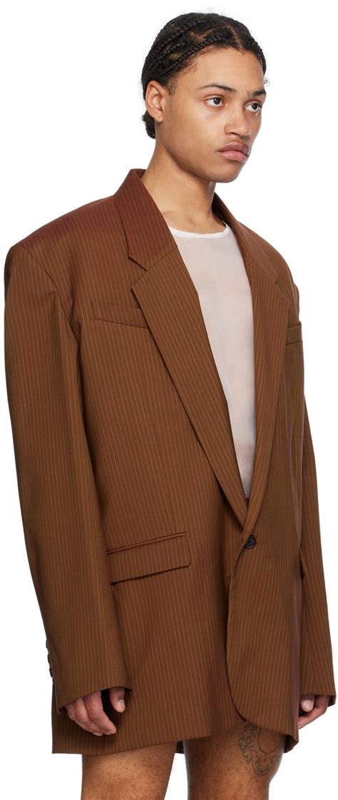 EGONlab Brown Pinstripe Blazer